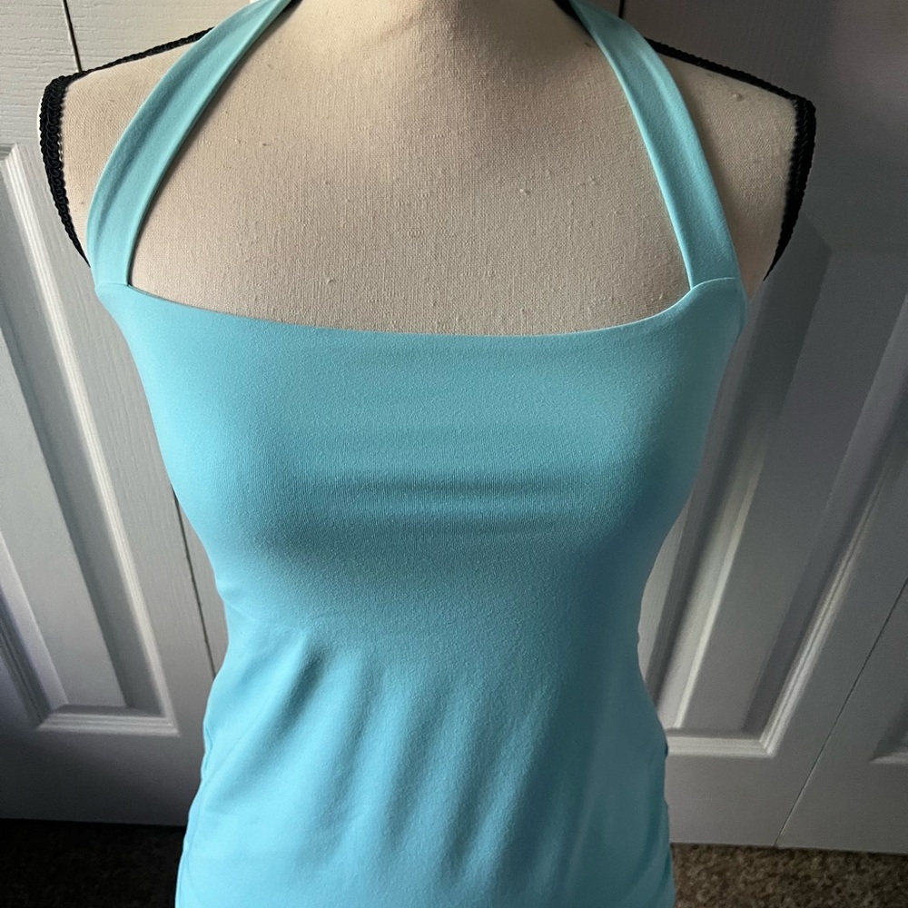 Susana Monaco Turquoise Fitted Halter Top Size Small - Picture 3 of 8